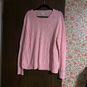 J Crew size Xl pink and white heathered sweater
